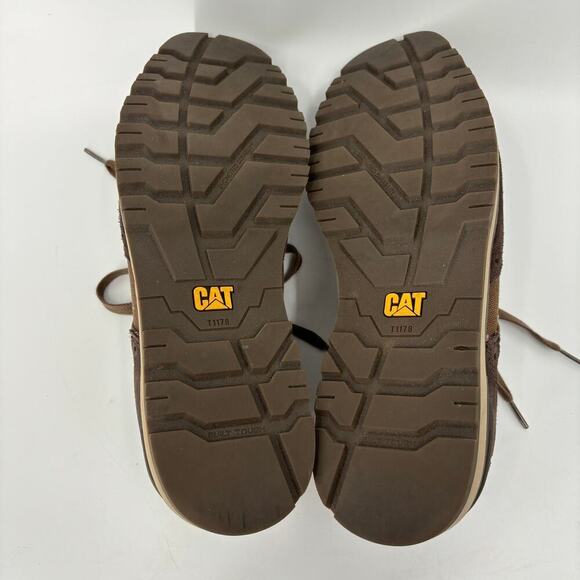 CAT Caterpillar Wingtip Oxford Shoes Canvas Faux Suede Brown Men's Size 11.5 - Picture 10 of 10